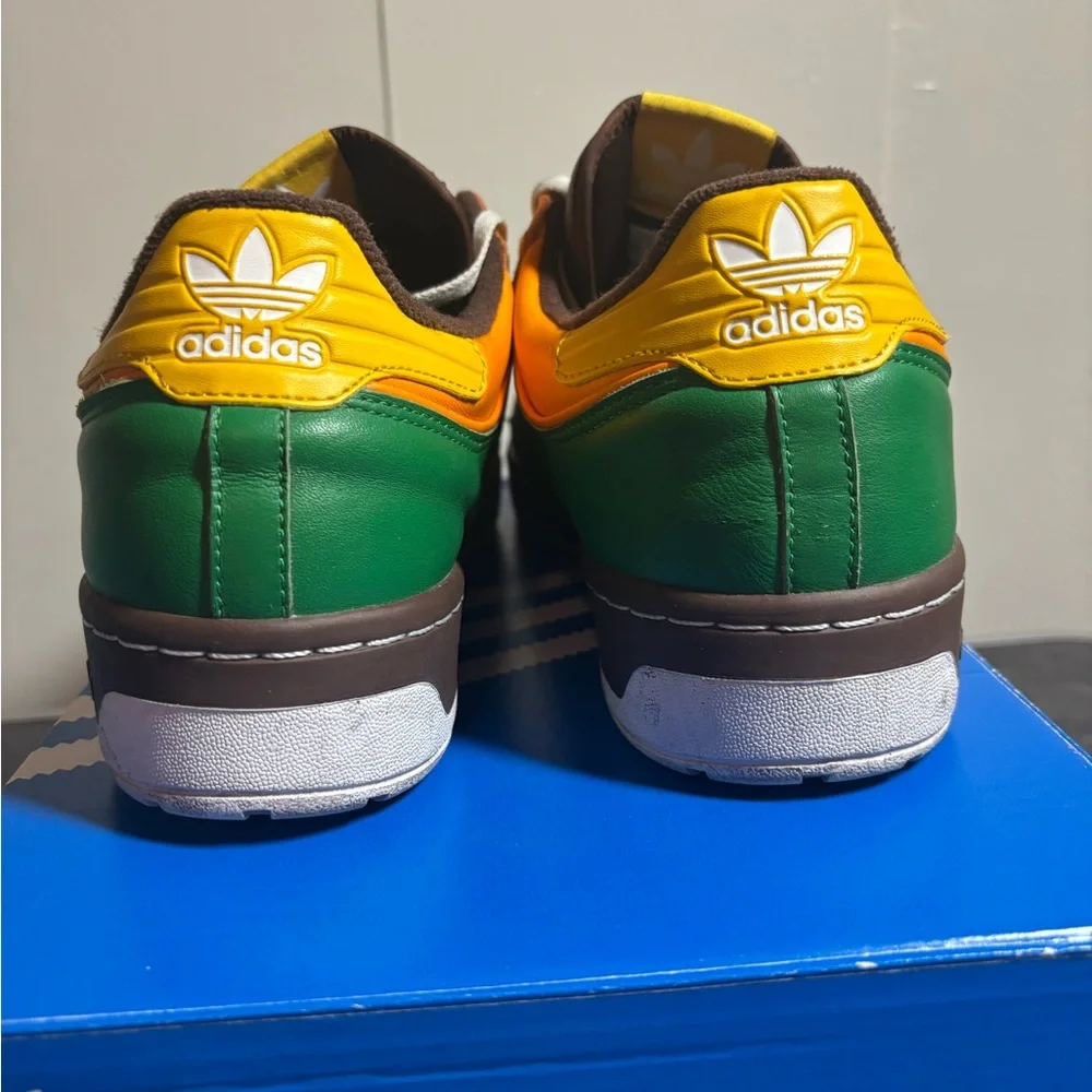 Adidas Rivalry X Human Made Men's Green and Orange Sneakers - Picture 4 of 4